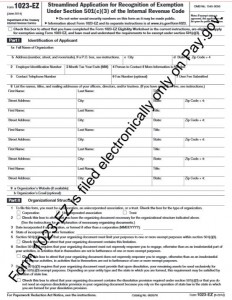 Form1023-EZ page 1